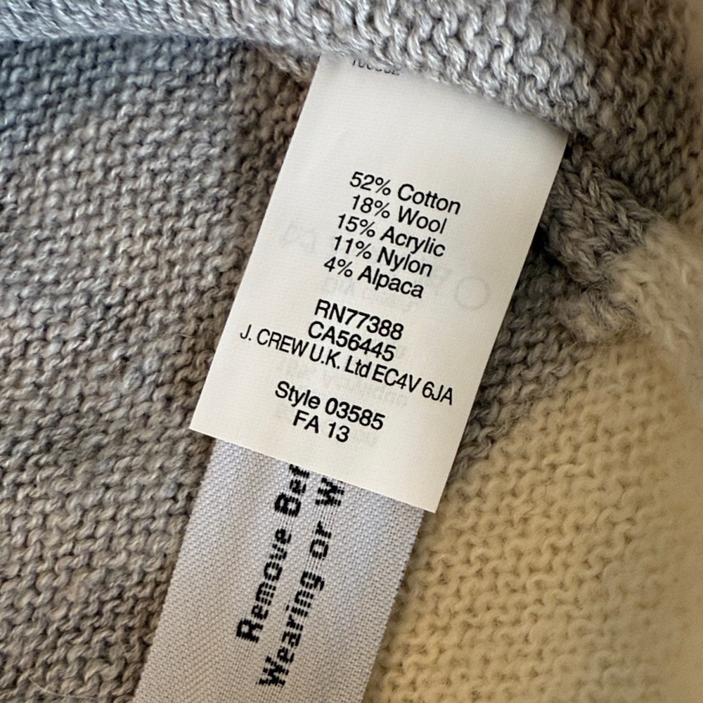 Madewell Wide Striped Crewneck Sweater in Gray & Cream Sz L - Picture 6 of 7